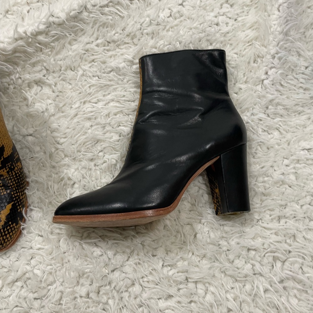 Charlotte Stone Black and Mustard Snakeskin Ankle Boots - Picture 10 of 11